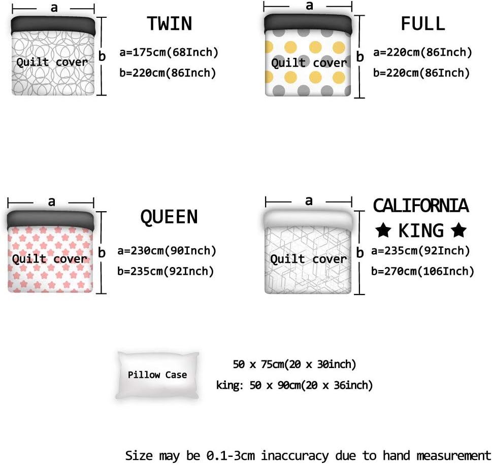 3-Piece Queen Bedding Set with Zipper Closure