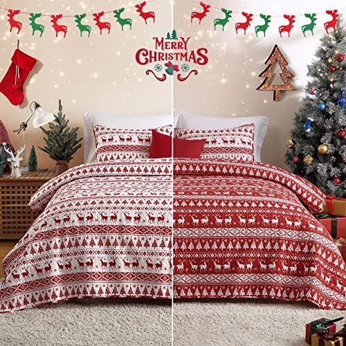 CAROMIO Christmas Quilt Set King Size