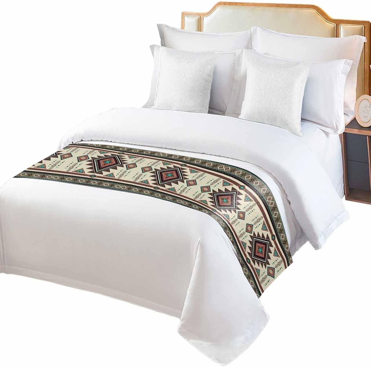 Ldtrchee Cal King Bed Runner - Native American Western Style 102x20in