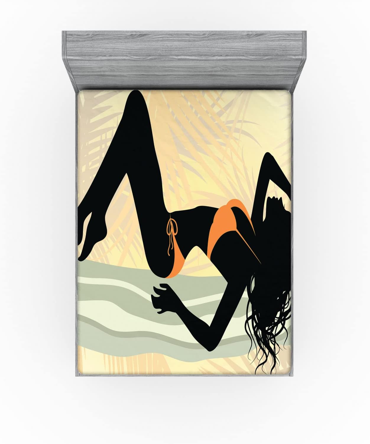 Ambesonne Pin Up Girl Fitted Sheet California King