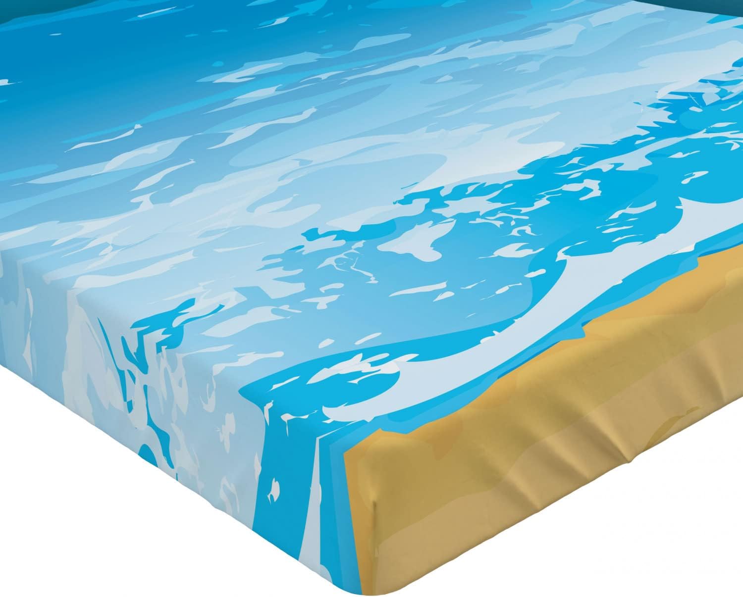 Ambesonne Beach Fitted Sheet - Summer Vibes Ocean Blue