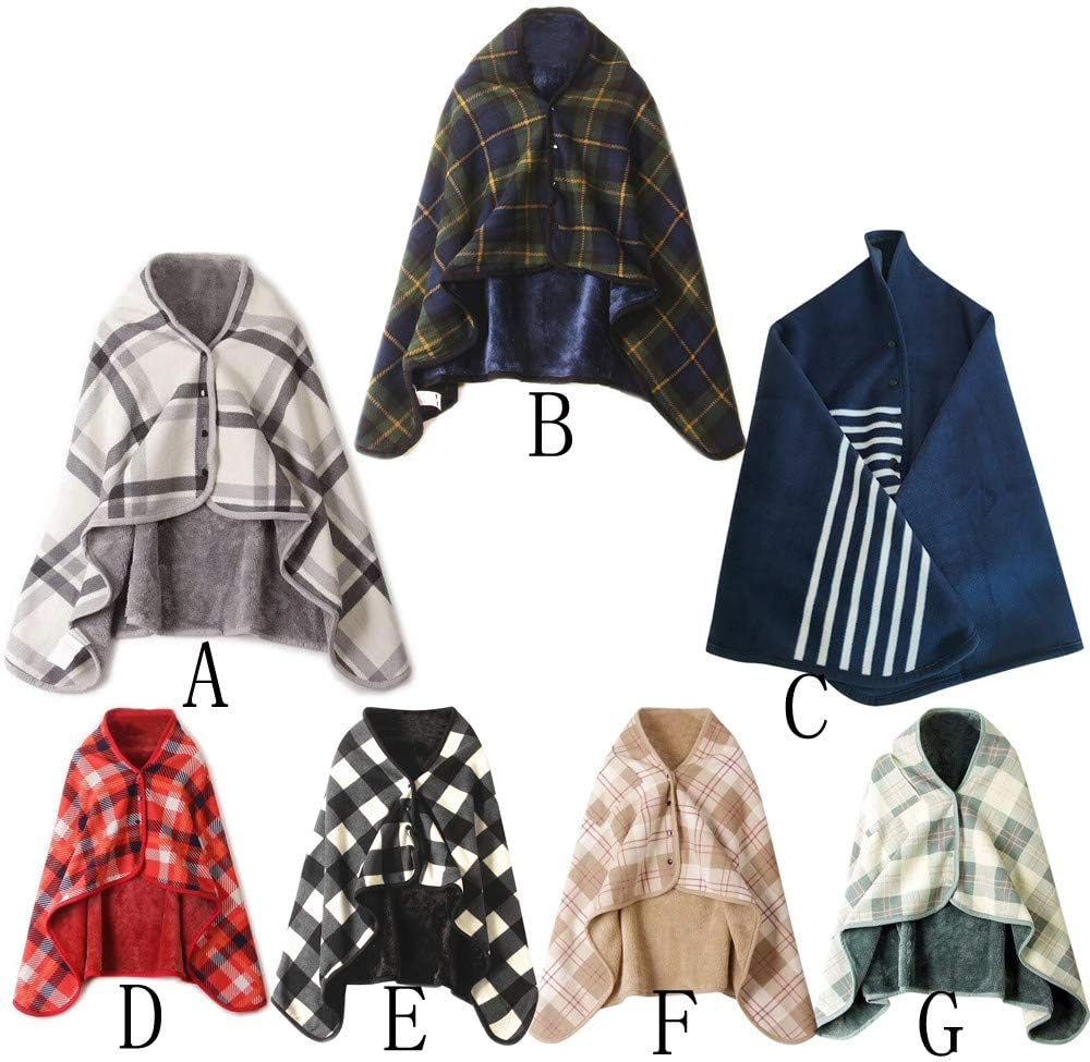 Doublelayer Plaid Heated Throw Blanket for Winter