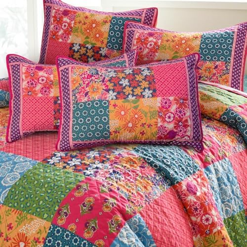 King Size Quilt Set - Soft Reversible Bedspread with Pillow Shams