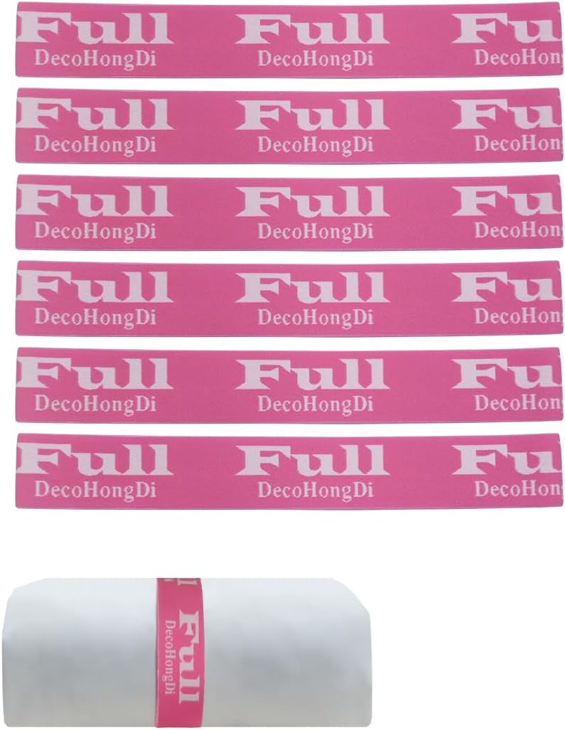 6 Pcs Elastic Bed Sheet Organizer with Labels Pink