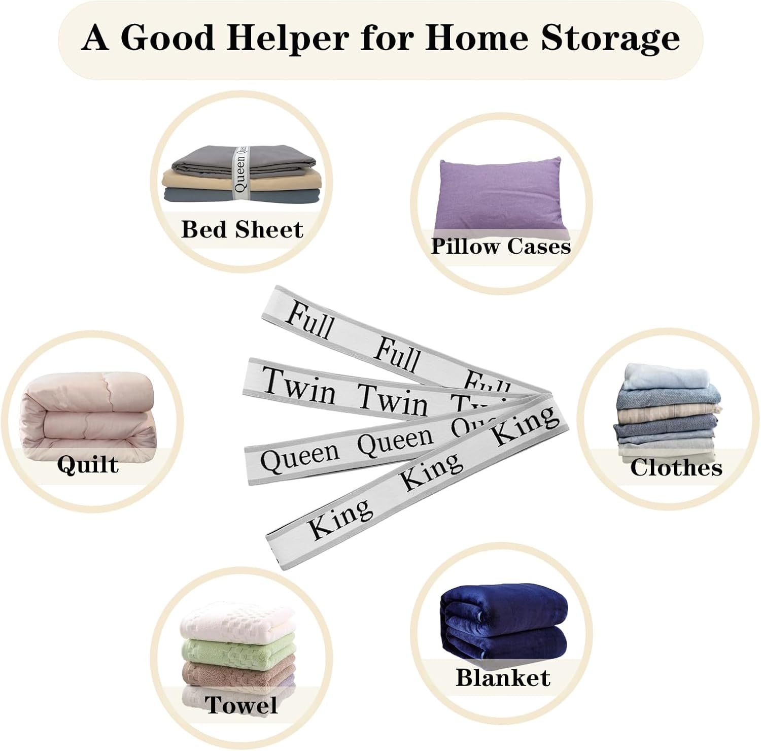 6Pcs Sheet Organizer Bands for Queen Sheets