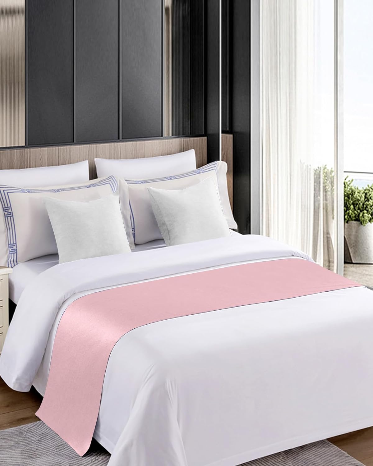 Homechoid Blush Pink Bed Runner Cal King Size 1