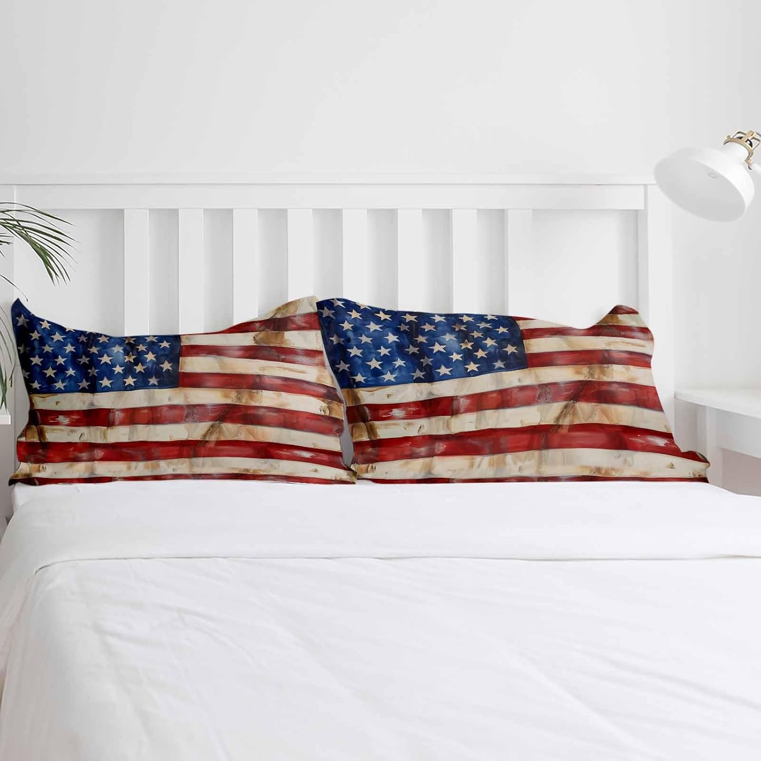 3 Piece USA Flag Duvet Cover Set with Zipper