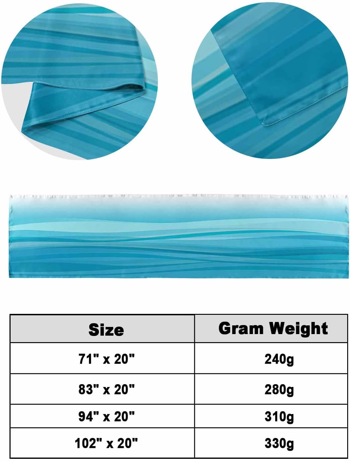 Jolunifun Queen Bed Runner Scarf 94x20 Inches