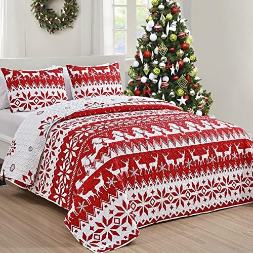 Mocaletto Red Quilt Set King Size with Pillow Shams
