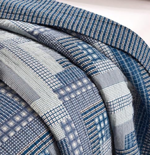 Virah Bella 3-Piece King Cabin Quilt Set - BlueGray