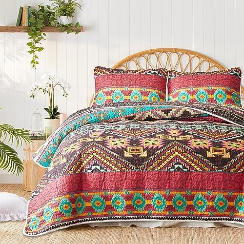 3 Piece Bohemian Quilt Set California King Size 1