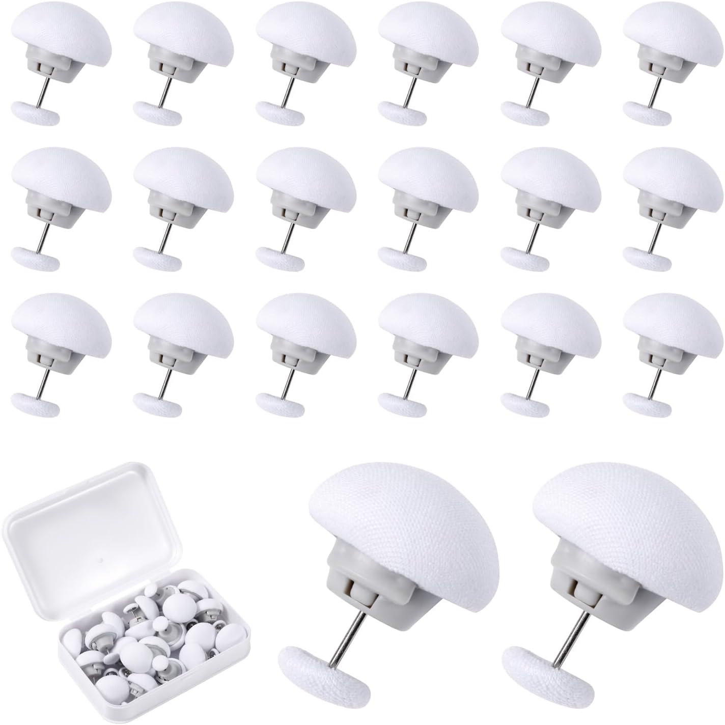 20pcs Duvet Clips with Mushroom Buttons and Iron Nails