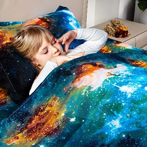 Bedlifes Galaxy Outer Space Sheet Set Blue Queen 3 pcs