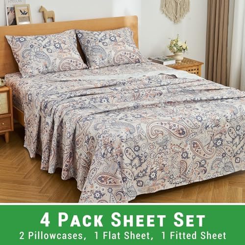 Gogreen Cal King Sheet Set 4PC Deep Pocket Paisley