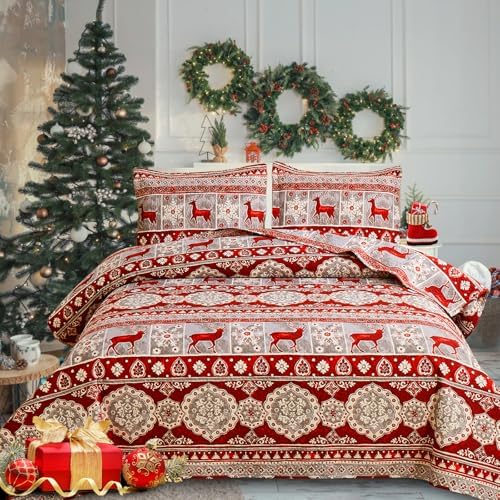 CHINO Christmas Quilt Set Queen Size 90x90
