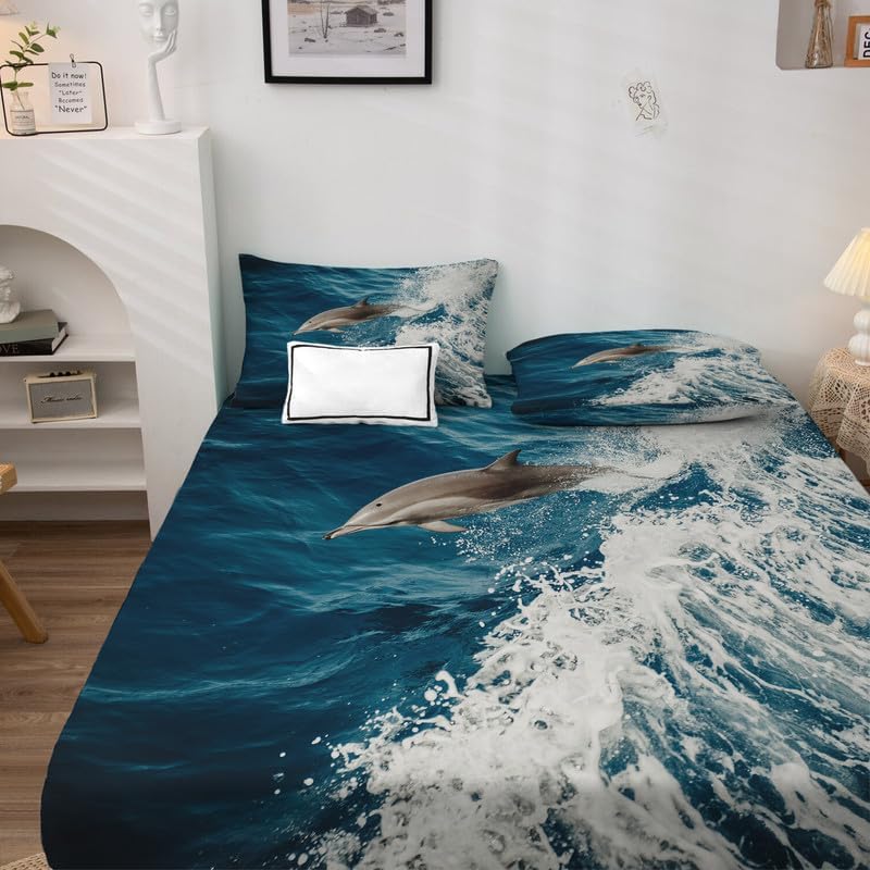 Dolphin Sheets California King - Patterned Microfiber Bedding Set