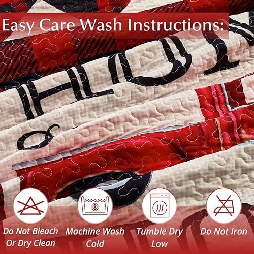 Virah Bella 3 Piece King Cabin Quilt Set - Strain Red Truck
