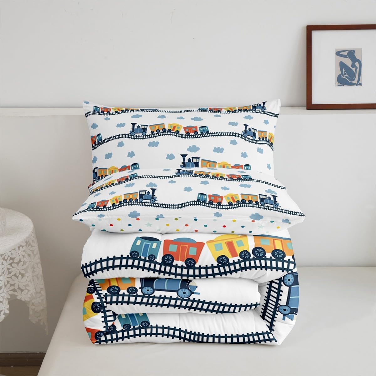 Erosebridal Kids Train Comforter Set Twin