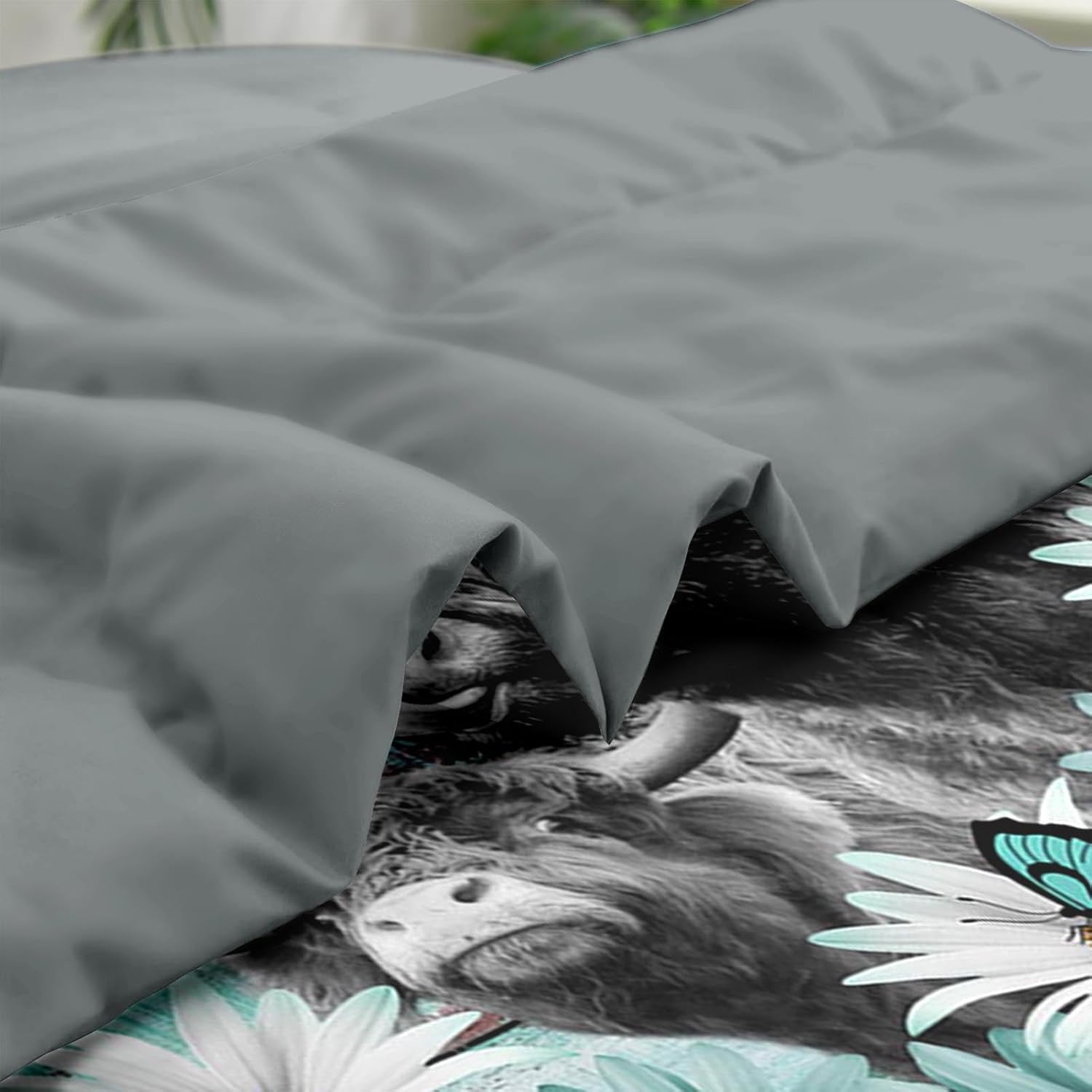 Pamnest Comforter Set King Size with Daisy Pattern