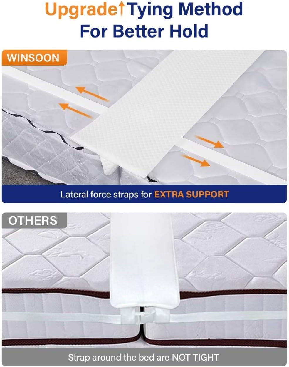 WINSOON Twin to King Bed Bridge - 12 Inch One Piece Foam Converter