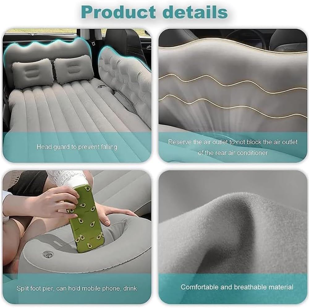 Car Inflatable Mattress for Volvo XC60 II Hybrid 2018-2023 Pink