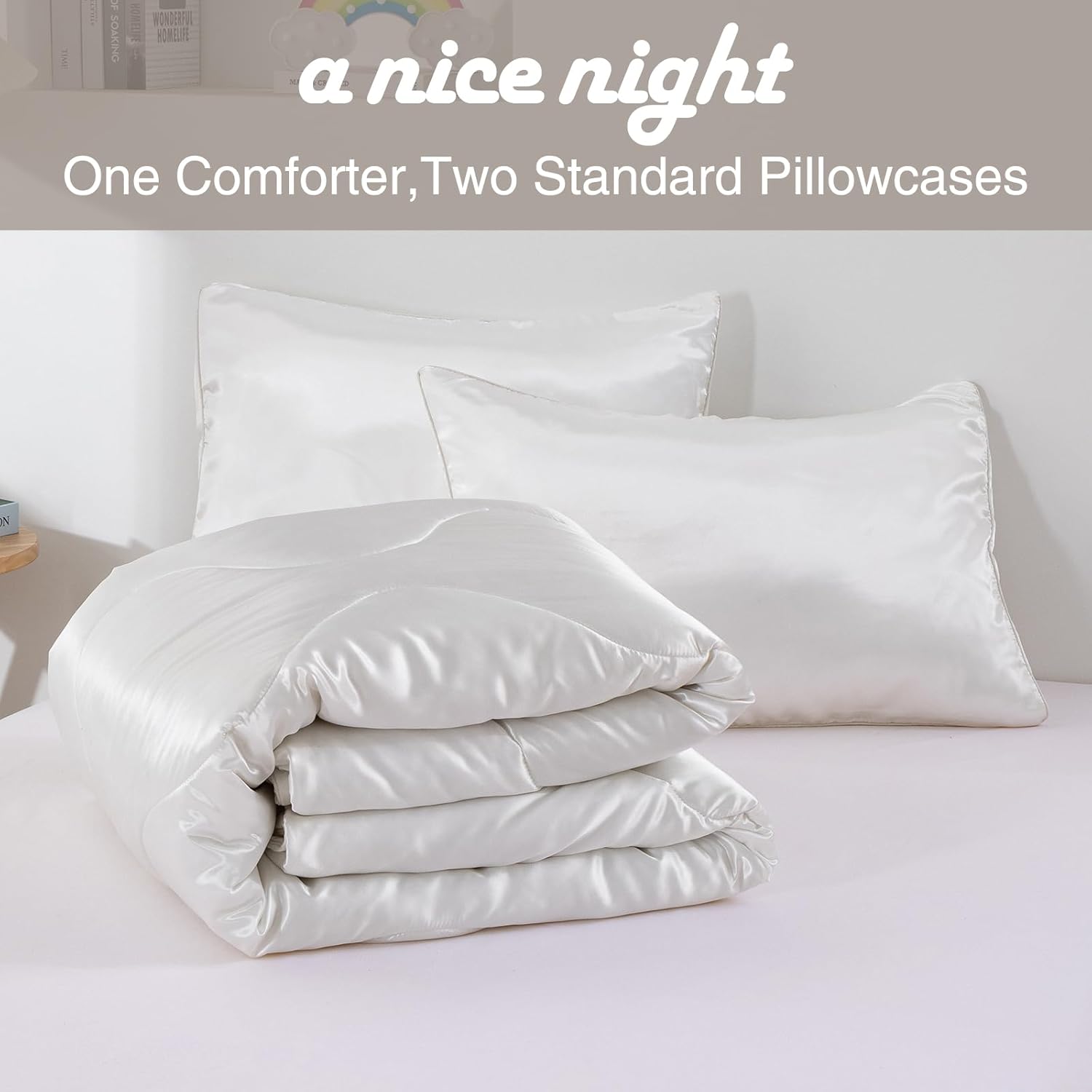 A Nice Night Satin Microfiber Comforter Set Queen Size