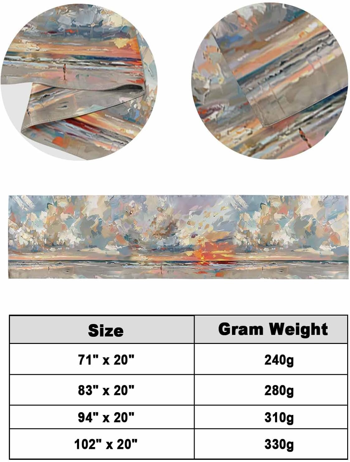 Sabolny Abstract Orange Cal King Bed Runner Scarf 1