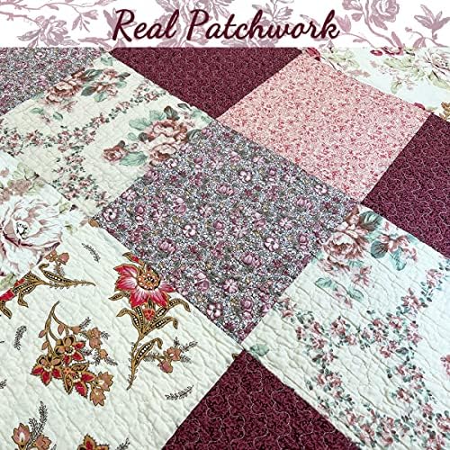 Cozy Line Floral Patchwork Quilt Bedding Set