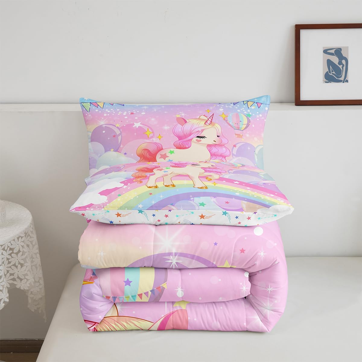 Feelyou Queen Comforter Set with Reversible Stars