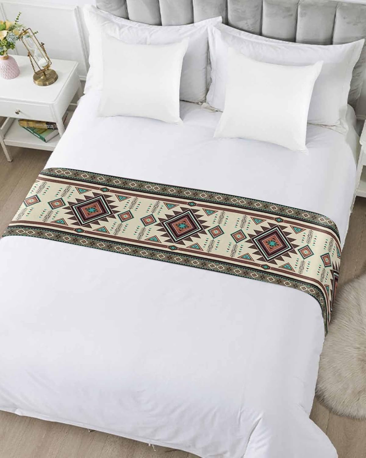Ldtrchee Cal King Bed Runner - Native American Western Style 102x20in