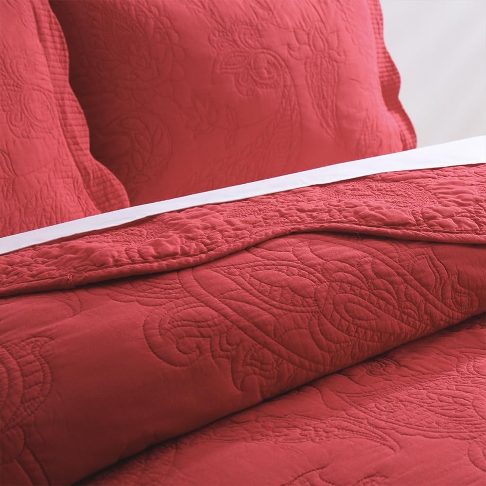 ENASAL Reversible Cotton Jacquard Quilt Set Queen Size