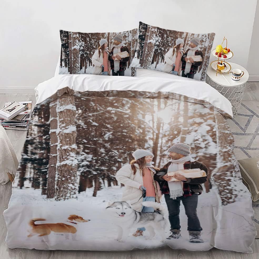 Custom Photo Duvet Cover Set with Zipper Closure
