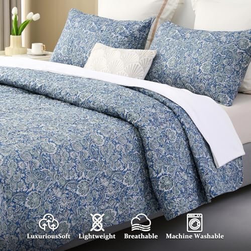 DURLENGEN Boho Quilt Set 3Pcs Cal King