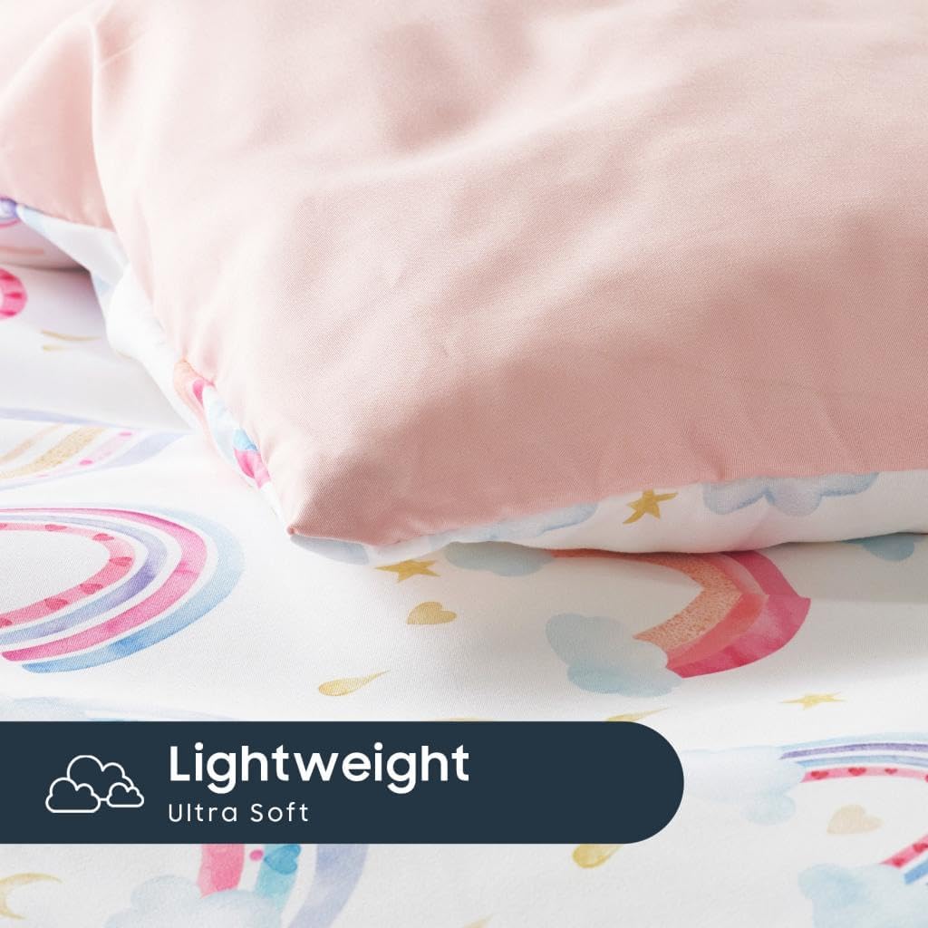 Wake In Cloud - Twin Size Rainbow Bedding Set for Girls