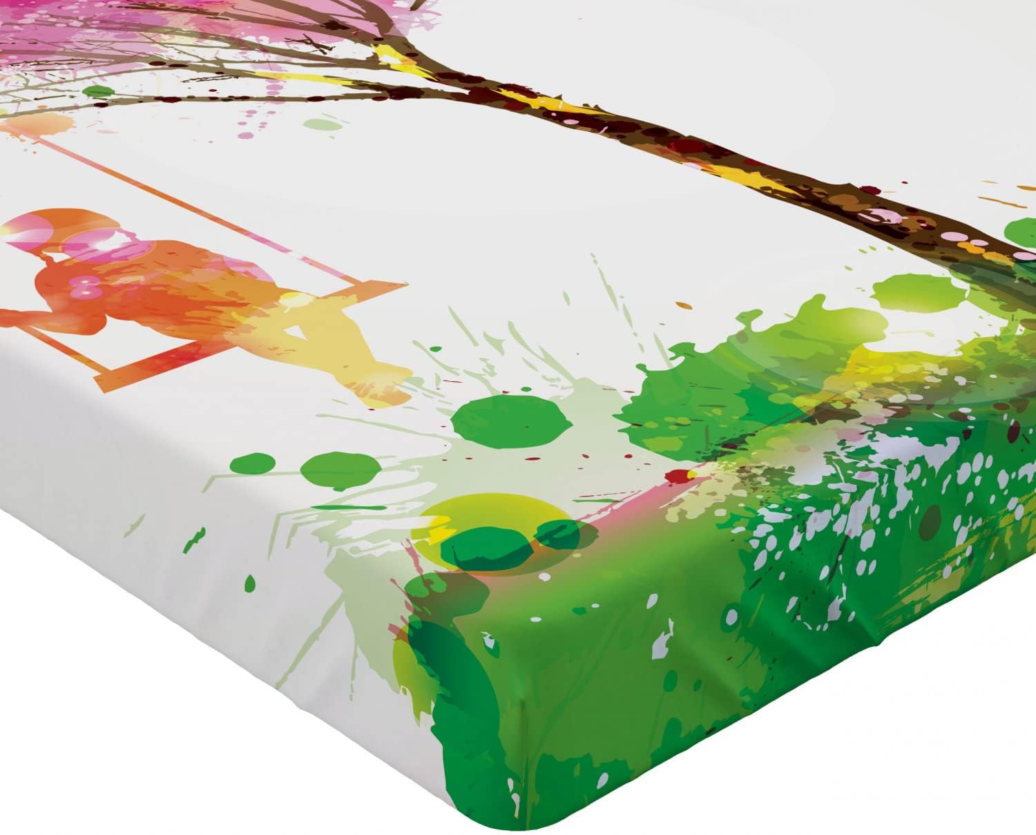 Ambesonne Spring Blossom Watercolor Sheet Set