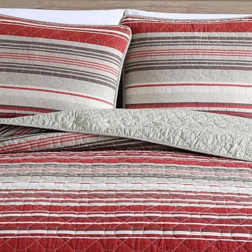 Eddie Bauer King Quilt Set - Reversible Cotton Bedding with Matching Shams