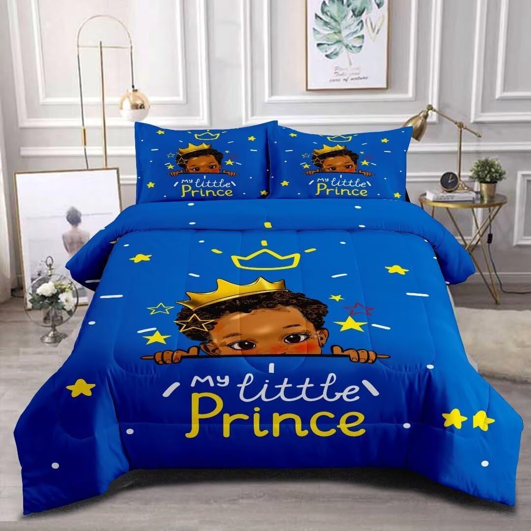 GRAT TIOC Black Boy Comforter Set Twin Size