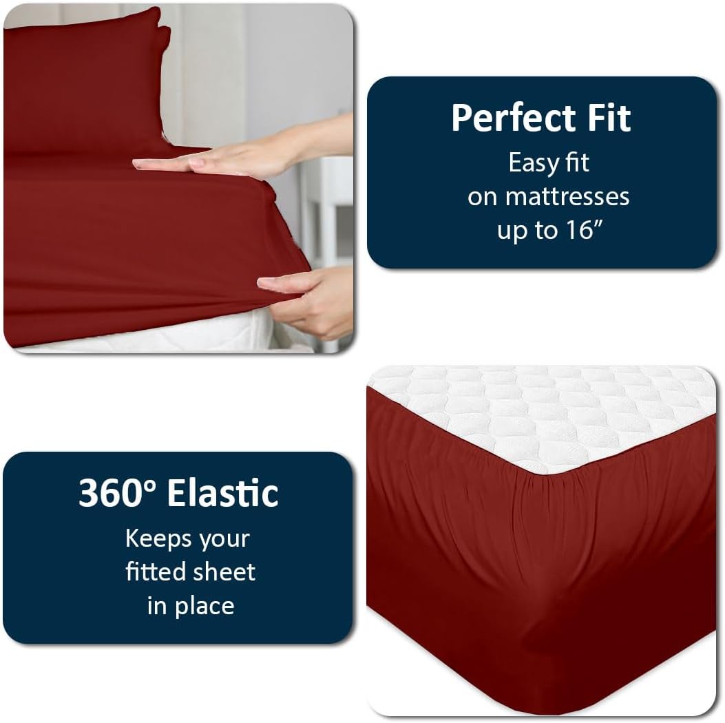 Cottingon Luxury 4-Piece Cal King Sheets Set
