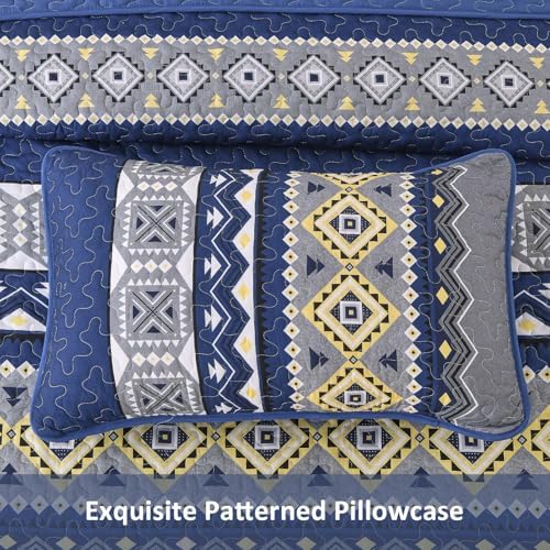 Wongs Bedding 3-Piece Quilt Set Queen Size Navy Blue