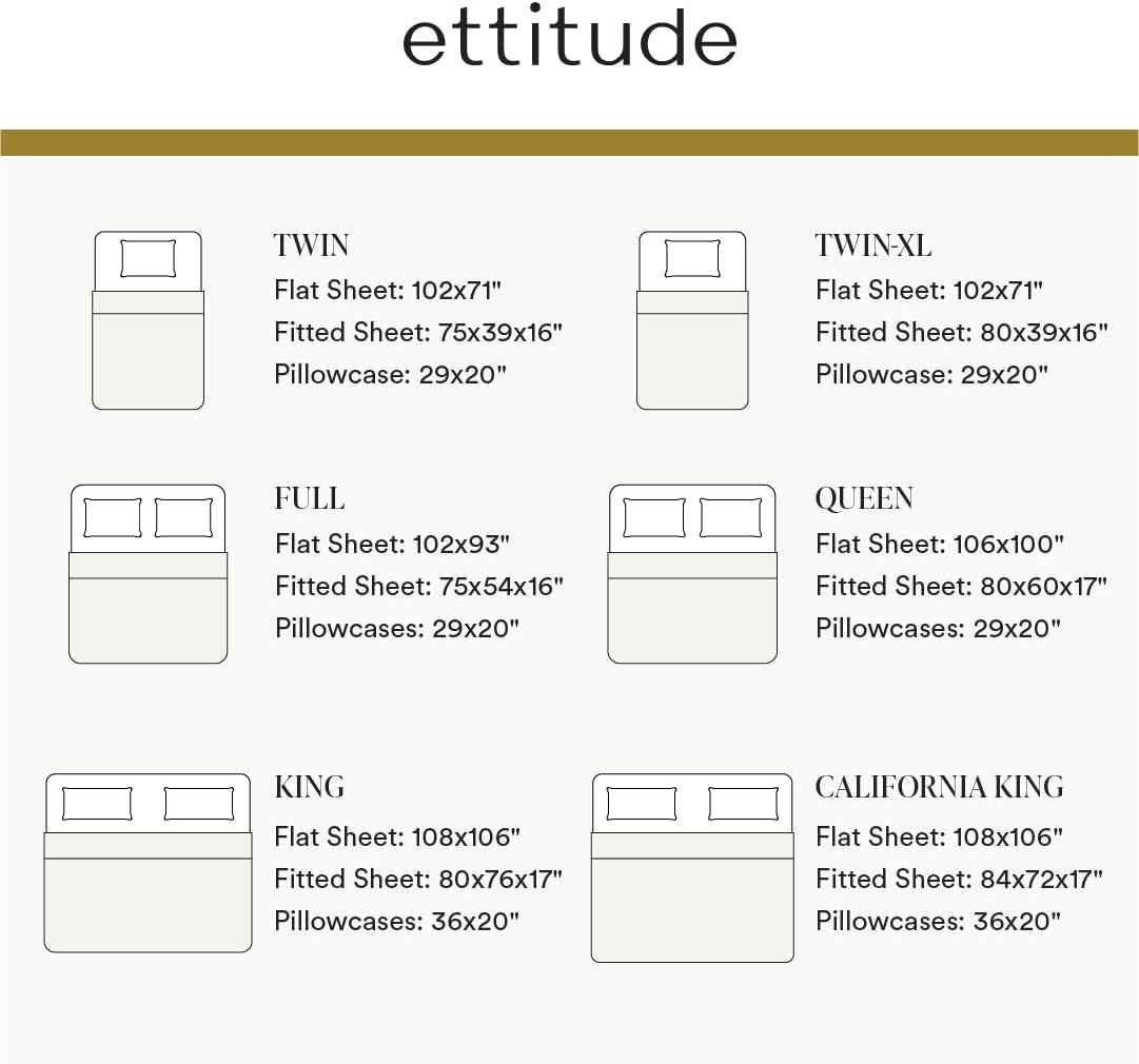 ettitude Organic Bamboo Lyocell Sheet Set Twin-Slate 1