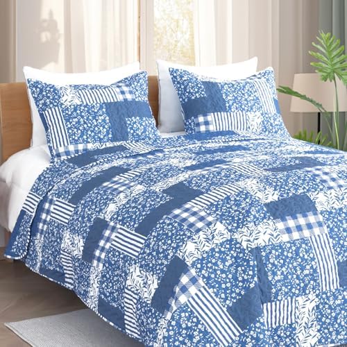 ROMROL King Size Floral Quilt Bedding Set 3 Piece
