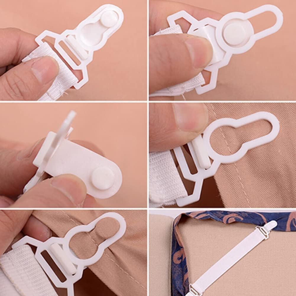 4Pcs White Sheet Holder Straps for Twin Queen King Mattress 1