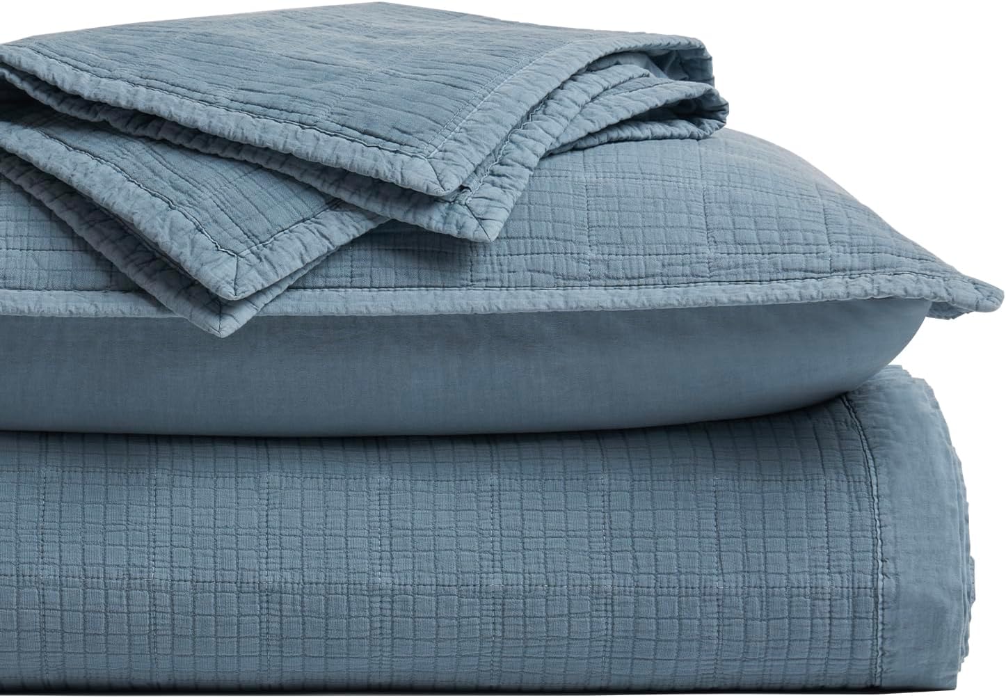 EVERGRACEHOME Stonewashed Cotton Quilt Set Full Queen Size