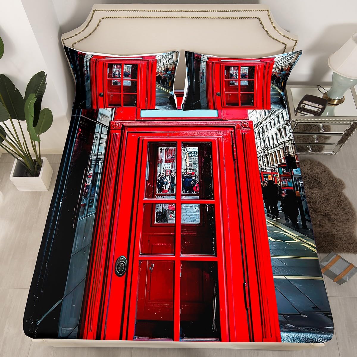 Feelyou London Themed Twin Size Kids Bed Sheet Set