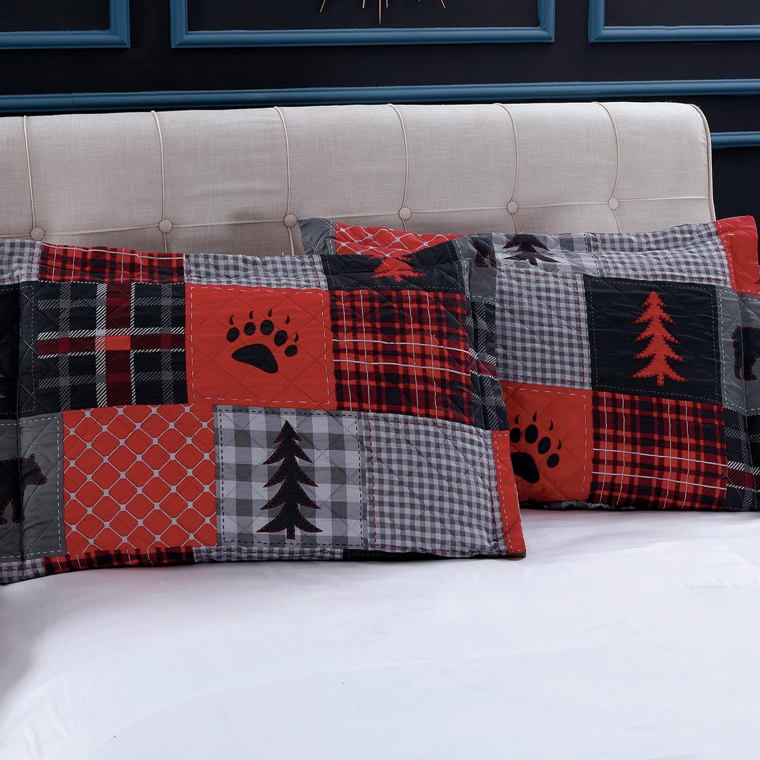 MINCHI King Size Bear Quilt Set with Pillowshams