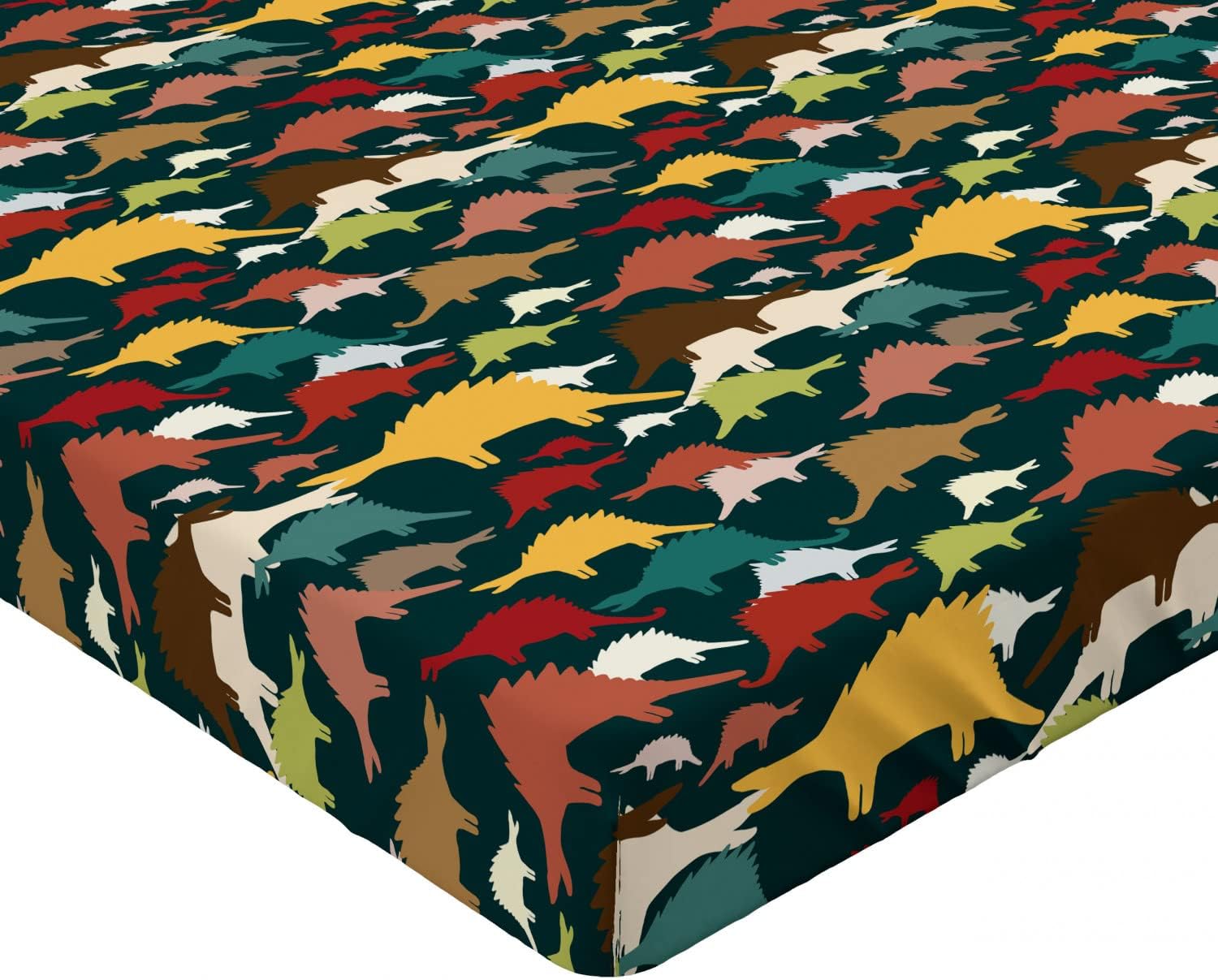 Ambesonne Velociraptor Fitted Sheet with Elastic Deep Pocket California King