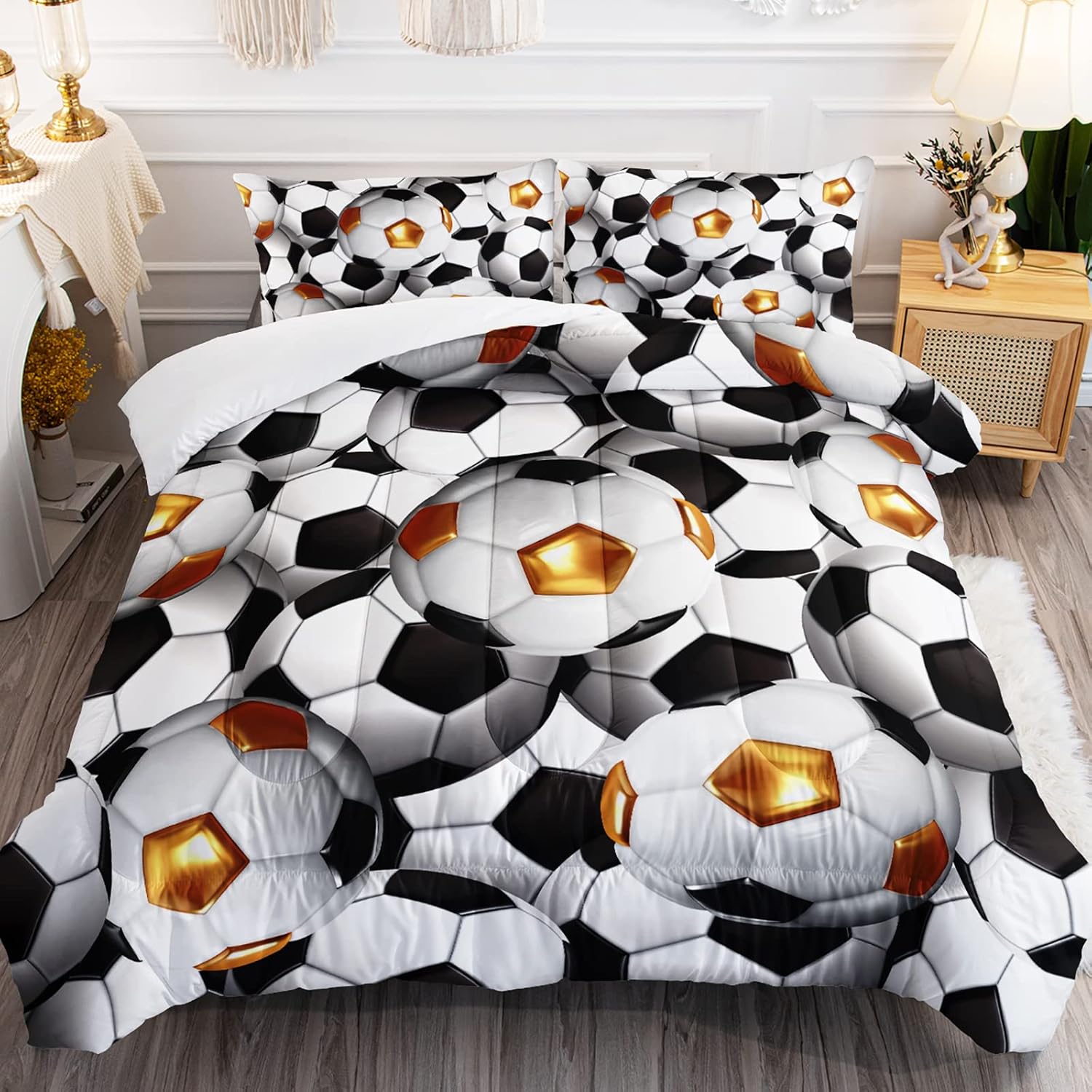 BailiPromise Soccer Comforter Set for Kids