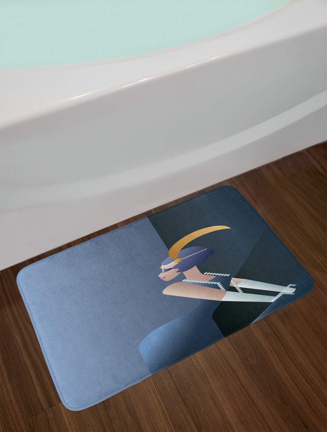 Ambesonne Retro Bath Mat 20s Style Flapper Girl Decor