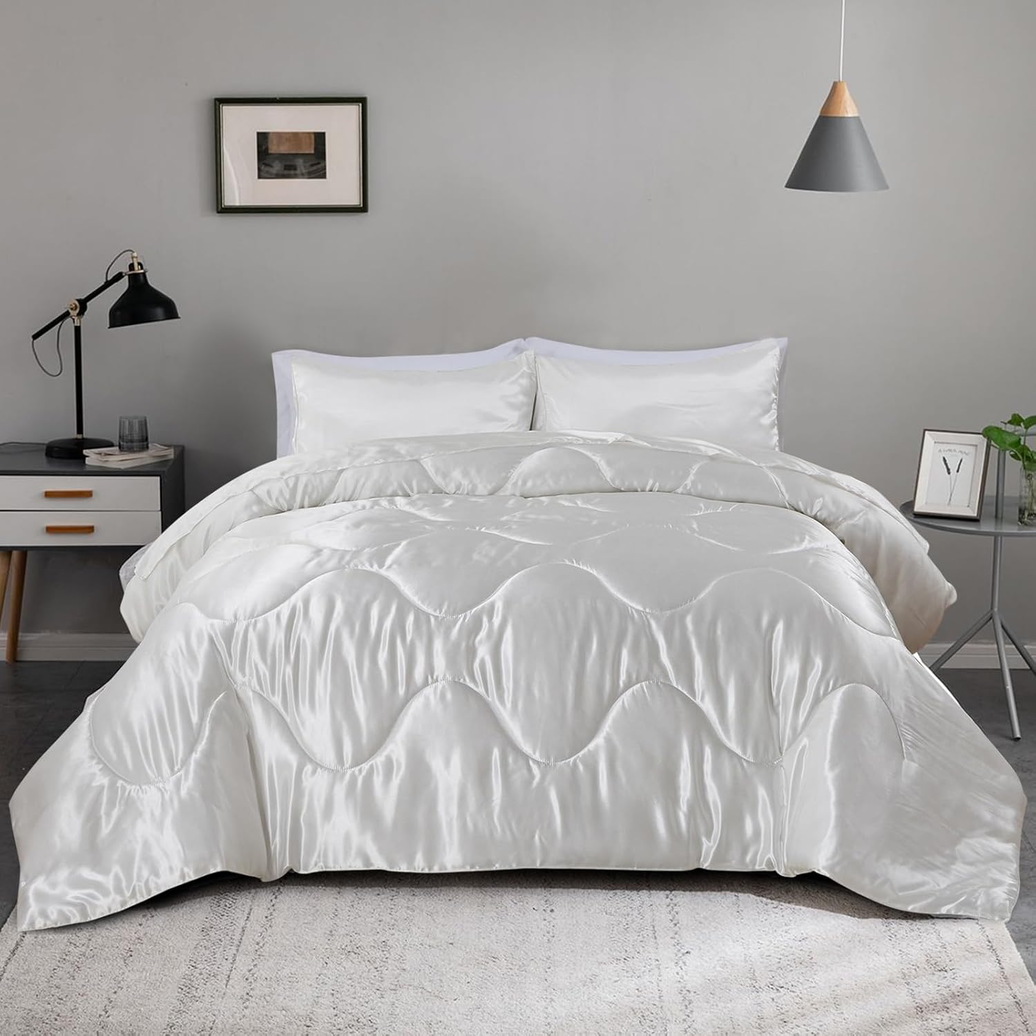 A Nice Night Satin Microfiber Comforter Set Queen Size