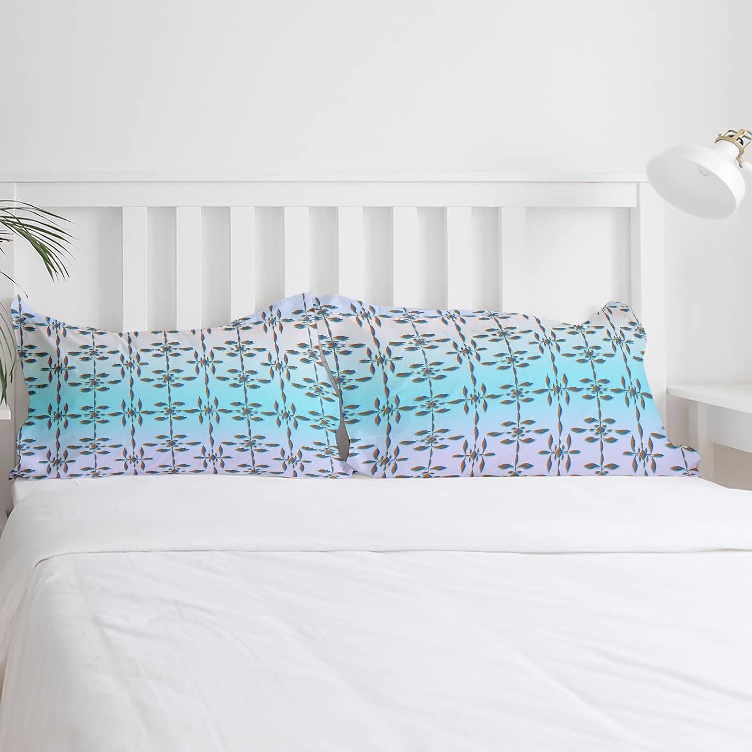 OComster California King Duvet Cover Set with Ombre Diamonds Pattern